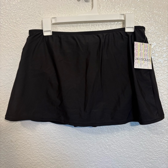 24th & Ocean Other - 24th & Ocean Black Swim Skirt Bottom Women Medium High Waisted Tummy Control
